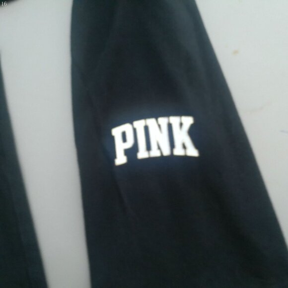 PINK BY VICTORIA SECRET Black Legging with PINK Logo on Left Cuff XXL - Picture 5 of 7
